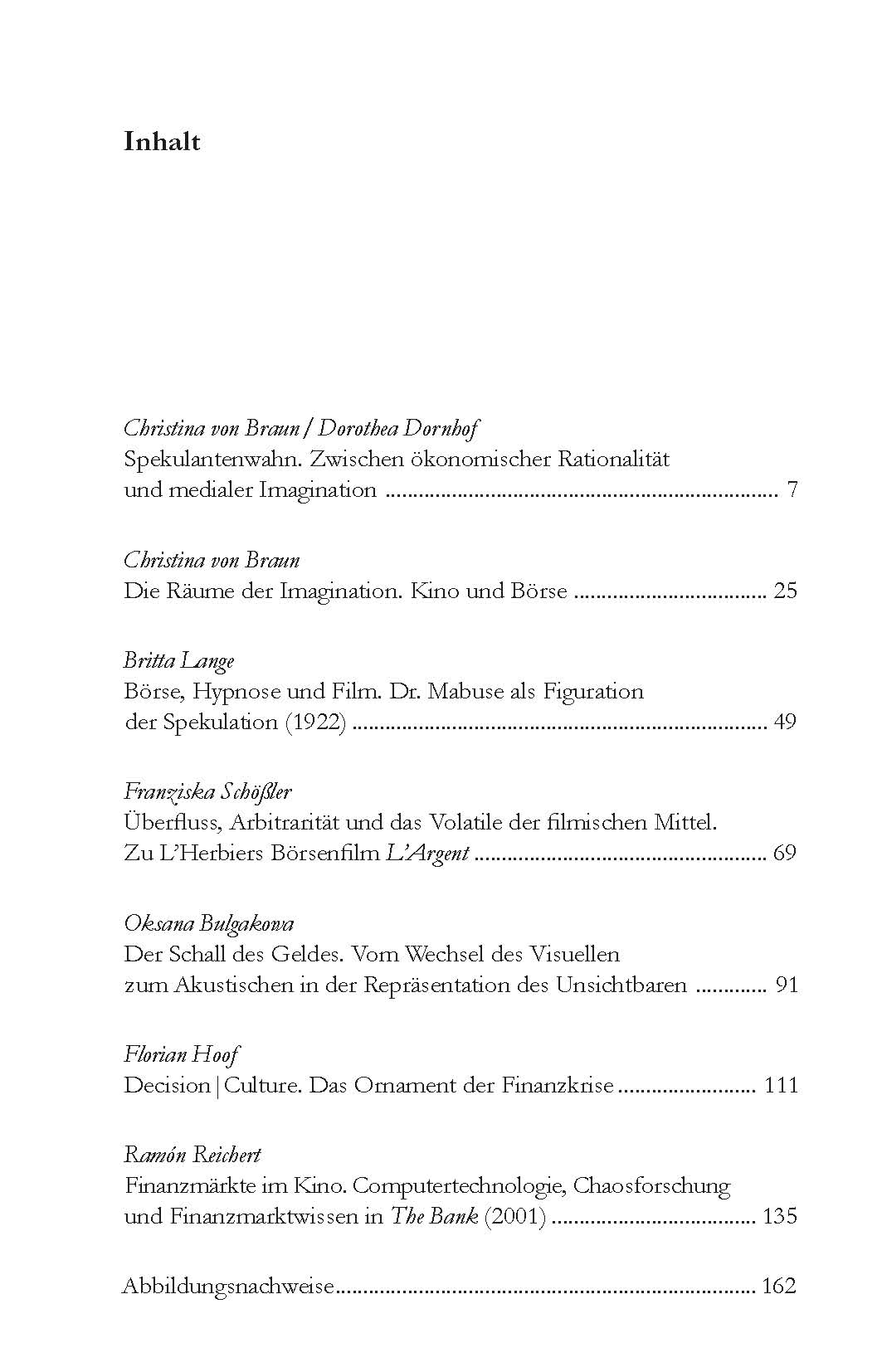 Inhaltsverzeichnis